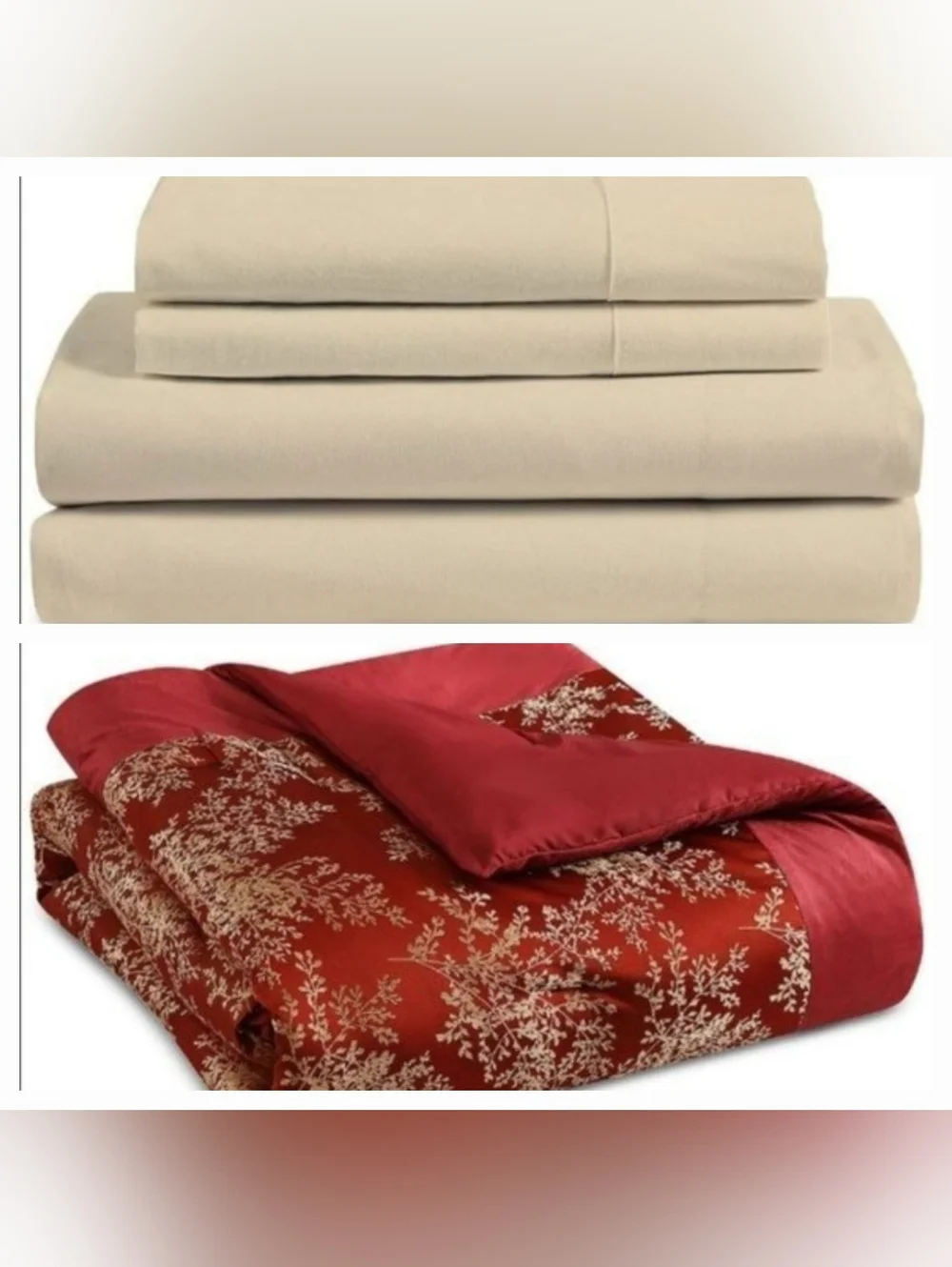 Pagoda Floral 9-pc King Comforter Set RED/GOLD